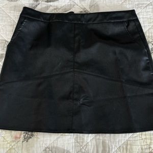 Lulu's Black Vegan Leather Skirt